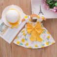 thumbnail image 4 of EnJoCho toddler Baby Girls Suspenders Lemon Print Princess Dress Hat Outfits Little Children Girl Summer Trendy Dress Outfits Cute Dresses 1-2 Years, 4 of 4