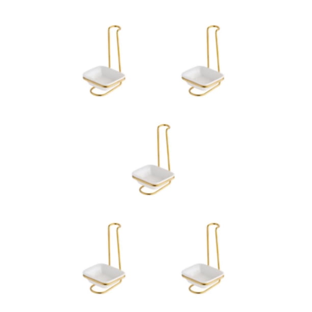 Cateissary Soporte de descanso para cucharas de acero inoxidable con estante para tazones Organizador de cocina Cubiertos de oro verticales Type2 NO2