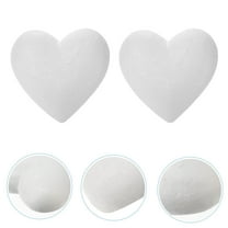 OUNONA White Foam Heart Model for DIY Crafts Party Decorations, Durable and Lightweight, 165mm, 4pcs