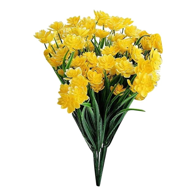 Xihbxyly Narcisos Artificiales, Decoración Exterior Resistente a Los Rayos Uv, Follaje Artificial Amarillo Brillante, Aspecto Fresco Todo El Año, Decoración para Patio, Jardín y Boda, Juego de 2, 24