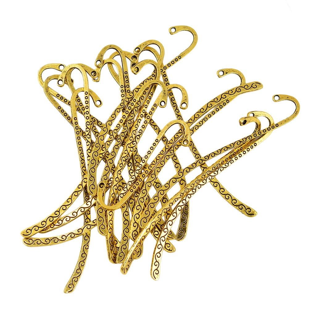 GUOOL 120 Pcs Vintage Metal Bookmarks with Hooks for Adults DIY Craft, Perfect Kids Office Reading and Gifts and Collections