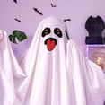 thumbnail image 4 of Adeawade Tops For Boys 3-5 Years Unisex Kids Hallomas Funny Face Hooded Poncho Cape Cloak Cool Playsuit White, 4 of 4