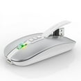 thumbnail image 1 of M113 Wireless Bluetooth-compatible Mouse 2.4G/Bluetooth-compatible 5.1 Dual Mode 2400dpi Mute Mouse For Pc Laptop silver, 1 of 5