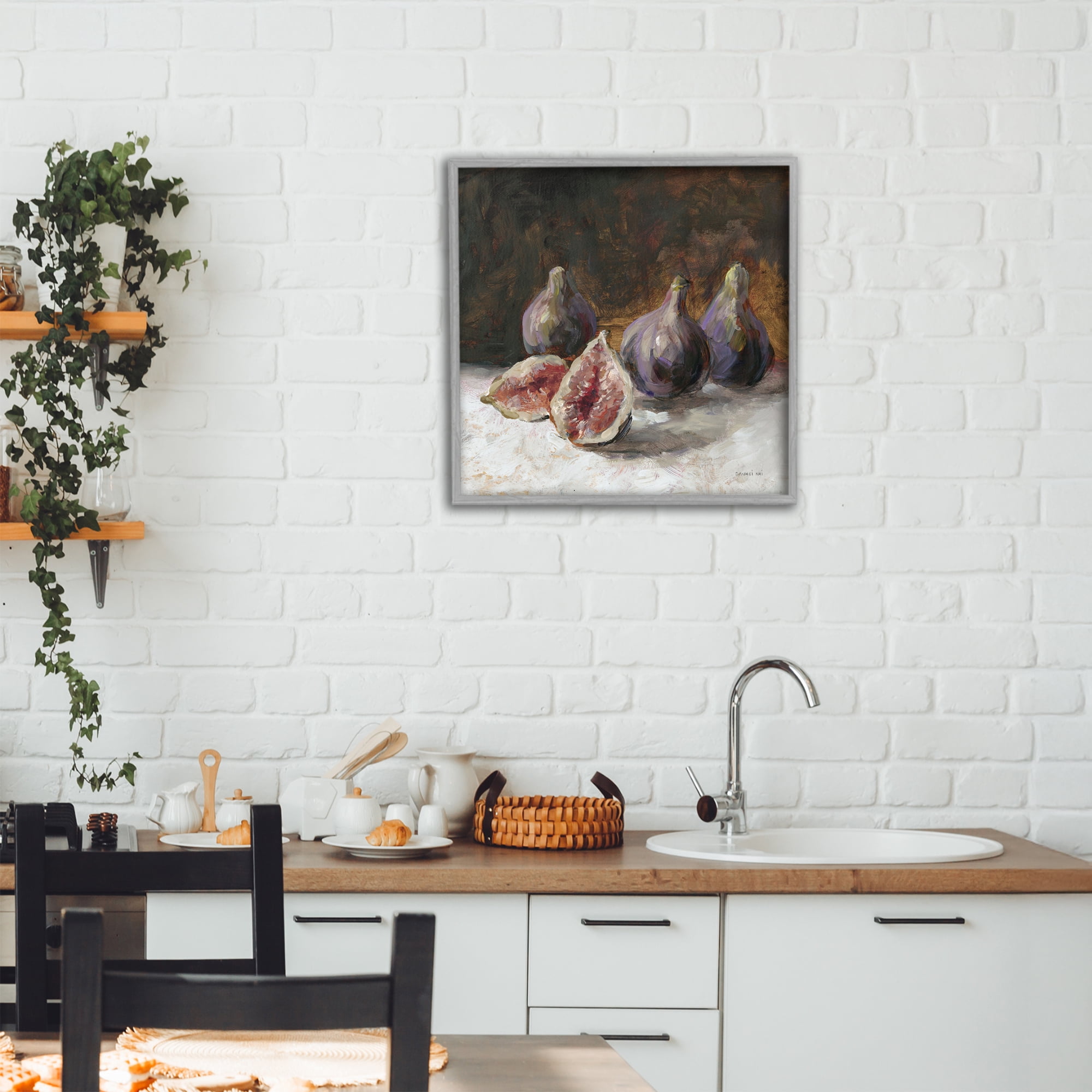 Stupell Industries Rustic Fig Still Life Gray Framed Giclee Art, design by Danhui Nai