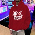 thumbnail image 2 of VBARHMQRT Fall Sweatshirts Men's Fashion Casual Part Print Hooded Pullover Long Sleeve Drawstring Hooded Sweater Tops, 2 of 5