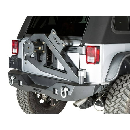 Bumper Tire Carrier - Havoc Offroad GEN 2 Aftershock Jeep JK Wrangler Mid Width Rear Bumper w/ Hinged Tire Carrier
