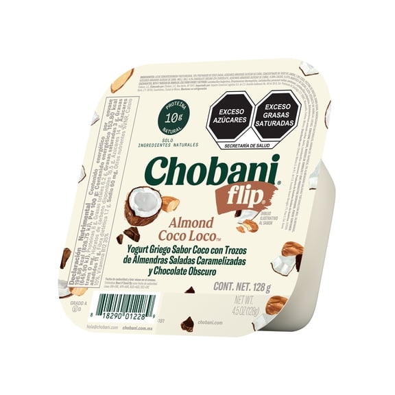 Yogurt griego Chobani Flip bajo en grasa sabor almond coco loco 128 g