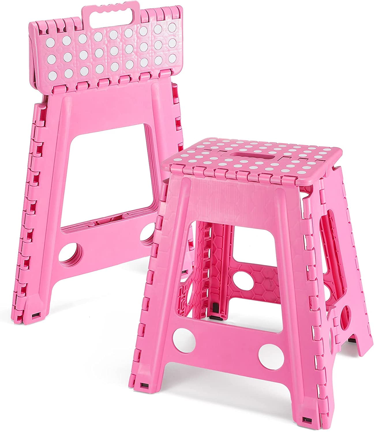Plastic folding footstool plastic 29 x 22 x 22 cm multicolored