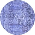 thumbnail image 1 of Ahgly Company Machine Washable Indoor Round Persian Blue Traditional Area Rugs, 3' Round, 1 of 4