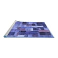 thumbnail image 2 of Ahgly Company Machine Washable Indoor Rectangle Patchwork Blue Transitional Area Rugs, 2' x 4', 2 of 4