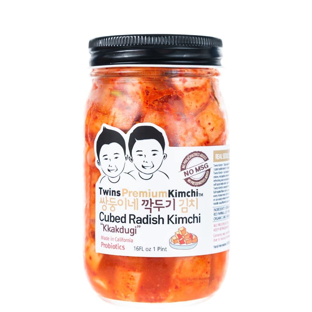 [Twins] Korean Premium Jarred Kimchi 16Oz, 4 Types (Sliced, Vegan