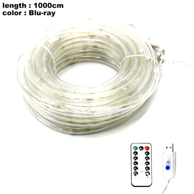 Rope Light 33ft 100 LED Battery Powered Fairy Light with Remote Control for Yard Garden Party