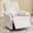 Suede-Beige, variant on Power Swivel Rocker Recliner Chair with USB & Type-C Ports,Electric Glider Recliner with 2 Pillows,Suede,Gray