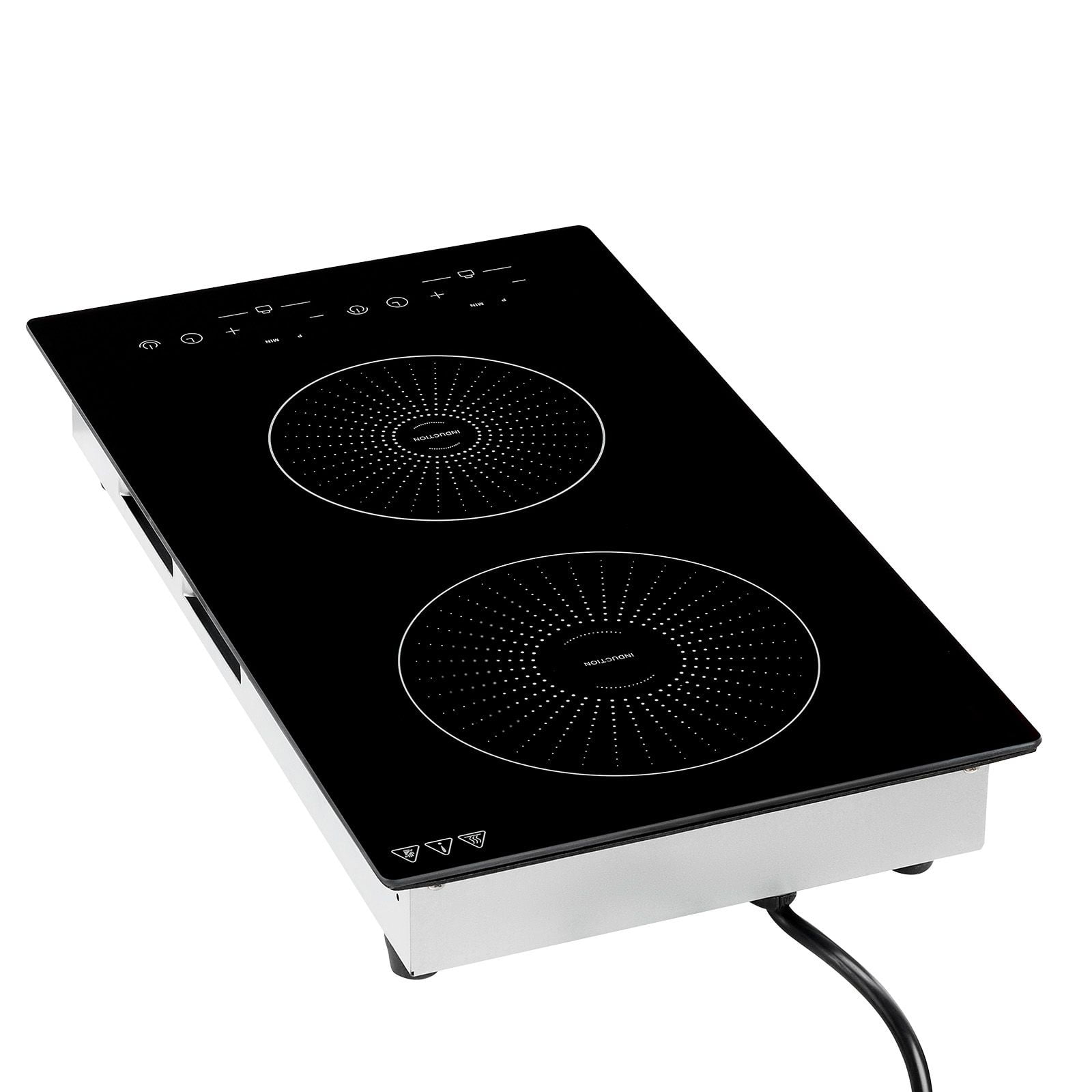 Built-in Induction Cooktop 12 Inch 2 Burners, 110V 1800W, 9 Levels, LED Touch Screen, Ceramic Glass, Child Lock, for Kitchen, RV