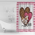 thumbnail image 2 of Valentine''s Day Shower Curtain for Bathroom 72" x 72", Retro Love Heart Pink Buffalo Plaid Shower Curtain with Hooks Polyester Waterproof Home Bathtub Decor, 2 of 6