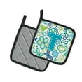 thumbnail image 2 of Teal Blue Letter T Flowers and Butterflies Pot Holders by Caroline's Treasures - Set of 2, 2 of 3