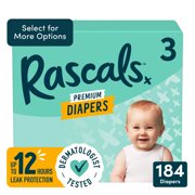 Rascals Premium Absorbent Baby Diapers Size 3, 184 count ( 1 ) pack