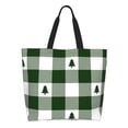 thumbnail image 1 of Easygdp Green White Lumberjack Plaid Bolsas Tote para Mujer, Bolsos de Hombro para Viaje, Bolsos de Mano de Gran Capacidad para Compras y Trabajo, 1 of 8