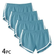 Women's Elastic Waist Casual Shorts Pants, Summer Solid Color Stretchy Comfy Lounge Wear, Trousers Bottoms for Daily Outing Travel Beach Vacation Essentials | Aestivo,Sky Blue M