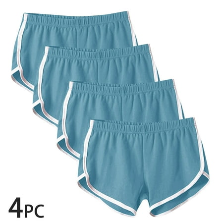 Women's Elastic Waist Casual Shorts Pants, Summer Solid Color Stretchy Comfy Lounge Wear, Trousers Bottoms for Daily Outing Travel Beach Vacation Essentials | Aestivo,Sky Blue M