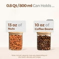 thumbnail image 3 of 800ml Glass Food Storage Jars Set of 6, Clear Storage Containers with Airtight Bamboo Lid, Pantry Organization Jar, Spice, Blooming Tea, Coffee and Sugar Container, Canister Set for Kitchen, 3 of 4