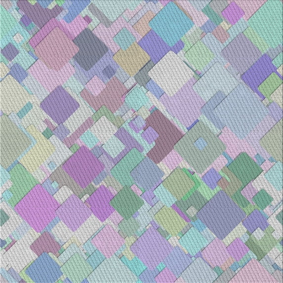 Ahgly Company Indoor Square Patterned Slate Blue Grey Novelty Area Rugs, 4' Square