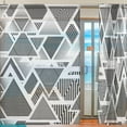 thumbnail image 2 of Floral Triangles in Geometry Lines Form Semi Sheer Curtains Window Voile Drapes Panels Treatment-55x84in for Living Room Bedroom Kids Room, 2 Pieces, 2 of 4