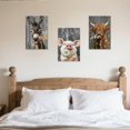 thumbnail image 2 of ZHONGYUTONG 3 Piece Farm Animal Wall Art Funny Highland Cow Donkey Pig Painting Animal and Flower Pictures Farmhouse Canvas Prints Home Decor Framed (11.00" x 14.00" x 3PCS), 2 of 5