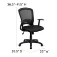 thumbnail image 4 of Flash Furniture Manny Mid-Back Designer Black Mesh Swivel Task Office Chair with Arms, 4 of 13