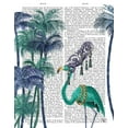 thumbnail image 2 of Fab Funky 26x32 Black Ornate Wood Framed with Double Matting Museum Art Print Titled - Green Flamingo Palm Trees, 2 of 4