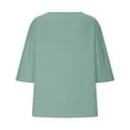 thumbnail image 4 of iHengLiXing Spring Tops for Womens Dressy Casual Women's Solid Color Crew Neck Shirt-Point Sleeve Casual Top Green XL, 4 of 6