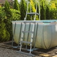 thumbnail image 2 of Outsunny 70" Above Ground Pool Ladder, A-Frame Swimming Pool Stairs, Grey, 2 of 10