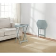 thumbnail image 2 of Linon Henson Folding Snack Tray Table Set, Set of 2, Gray Finish, 2 of 10