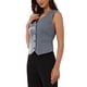 thumbnail image 4 of Chaleco de mujer sin mangas con cuello en V, botones, a rayas, tendencia, atuendos casuales XL gris, 4 of 6