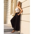 thumbnail image 2 of FOLUNSI Palazzo Woven Pants - Elastic Waist, Wide Leg, Lounge - Women, 2 of 9