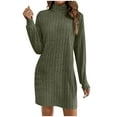 thumbnail image 2 of WJHWSX Womens Dresses,Dresses for Women,Womens Fall Dresses,Long Sleeve,Soft,Breathable,Solid,L(US:8), 2 of 7