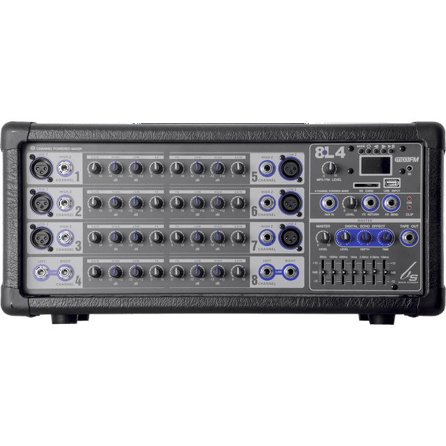 Consola BACKSTAGE 8L4 ampplificada usb 8 canales 400 watts BACKSTAGE 8L4