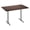 Dark Brown/Silver Base, variant on Emma + Oliver 48" x 30" Tabletop, Gray Faux Concrete, Seamless Surface Technology, 5x22 SIL Table Height T-Bases, Moisture, Scratch, Heat, UV Resistant