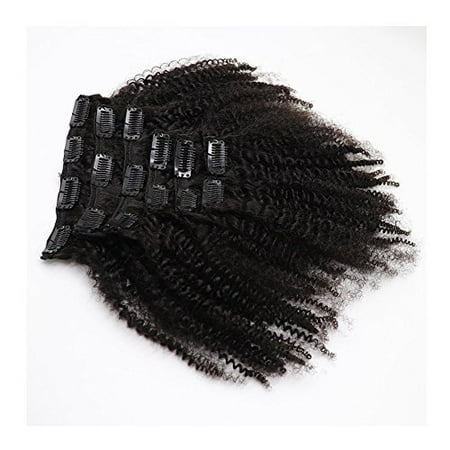 10inch Brazilian Virgin Hair Afro Kinky Curly Clip In Human Hair