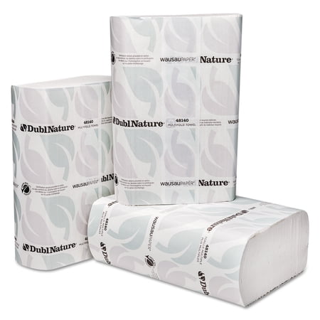 Wausau Paper DublNature Multifold Towels, White, 9 1/8 x 9 1/2, 250/Pack, 16 Packs/Carton