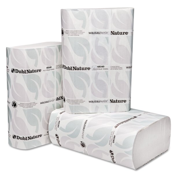 Wausau Paper DublNature Multifold Towels, White, 9 1/8 x 9 1/2, 250