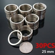30PCS Polished Silver Split Ring Keyrings Key Chain Hoop Loop Key Holder LQM WA