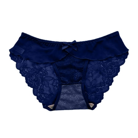 

LEEy-world Women Underwear Ladies Panties Ice Silk Seamless Panties Solid Color Lace Panties Low Waist Ribbon Briefs E One Size