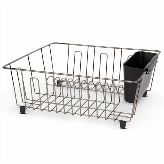 QUEST- Small Dish Drainer Rack - Chrome/Black