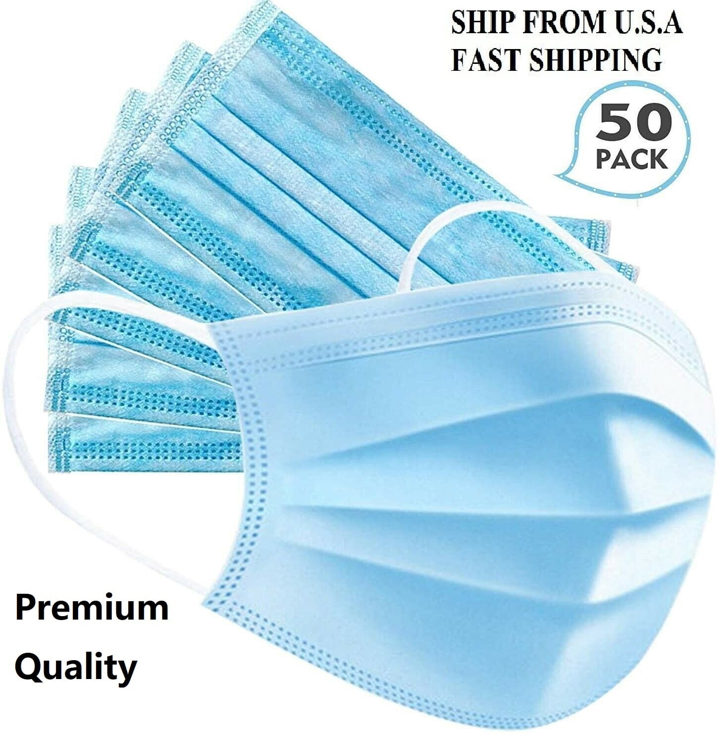 100pcs Disposable Face Masks Elastic Ear Loop Disposable Safety Mask