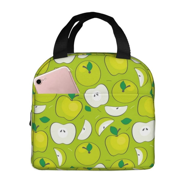 Easygdp Green Apple Bolsa Térmica Premium - Tela Oxford Impermeable, Gran Capacidad, Bolsillo Frontal, Unisex para Trabajo, Escuela, Actividades al Aire Libre y Picnics