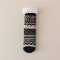 thumbnail image 2 of Cmunyle Womens Mid-Calf Slipper Socks Winter Warm Fleece Lined Cozy Soft Thick Fuzzy Non-Slip Indoor Socks Free Size Polyester Spandex Blend In Black Color, 2 of 4