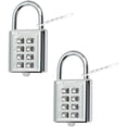 thumbnail image 1 of HUGFEGWE 8 Digit Button Combination Security Padlock Digital Lock for Suitcase Luggage Drawer Door Toolbox Fixed Gym Cabinet Door Toolbox Padlock Gym Sports School and Employee Lock,Silver UA824-6865, 1 of 8