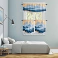 thumbnail image 6 of Abstract Waves Art Kitchen Curtains Valances and Tiers Set of 3 Gradient Blue White Sea Art Tier Curtains and Valance with Rod Pocket for Small Windows, 27.5"x24", 6 of 9