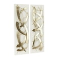 thumbnail image 6 of DecMode Contemporary Rectangular Wooden Frames with Curved Gold Metal Accents Wall Décor, Set of 2 12"W x 37"H, 6 of 12